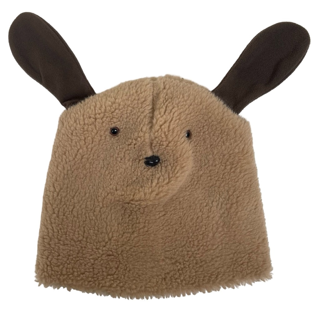 Vinatge‎ The Mouse Works Handmade Fleece Animal Ears Hat Brown Puppy Dog Ski